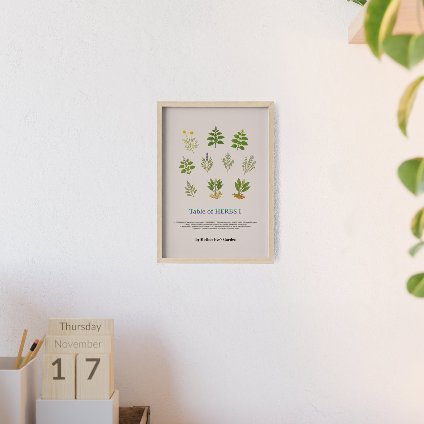 Herb Garden Wall Art, Botanical Print, Home Decor, Gift for Gardeners, Plant Lovers, Nature Wall Art