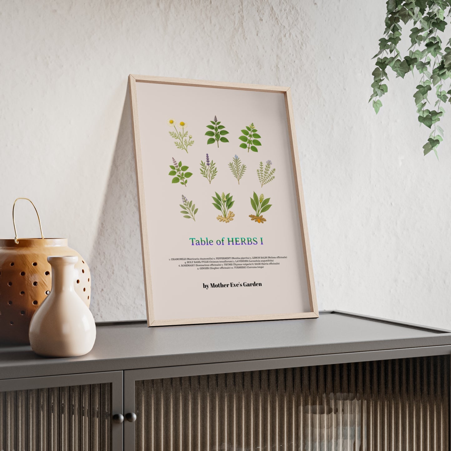 Herb Garden Wall Art, Botanical Print, Home Decor, Gift for Gardeners, Plant Lovers, Nature Wall Art
