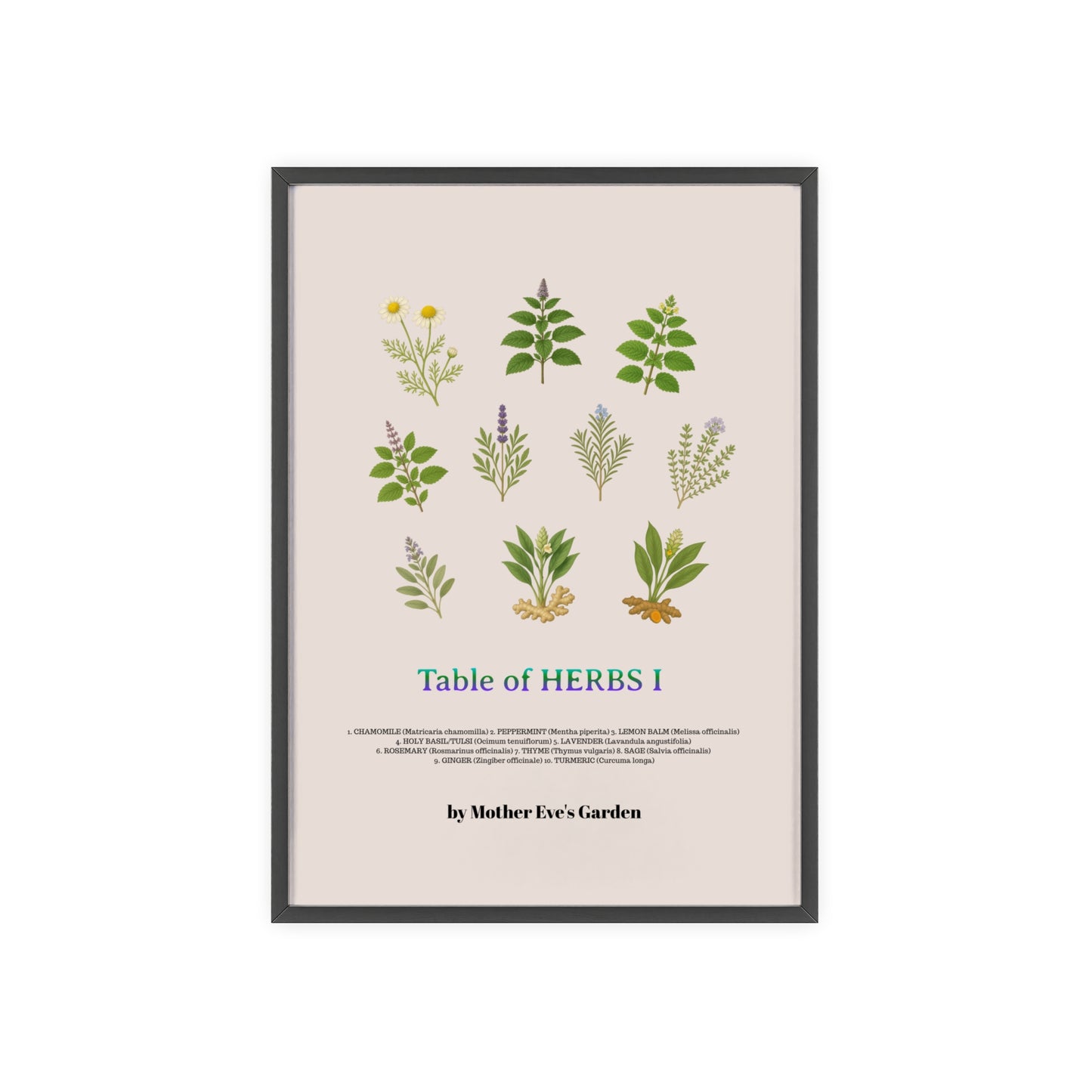 Herb Garden Wall Art, Botanical Print, Home Decor, Gift for Gardeners, Plant Lovers, Nature Wall Art