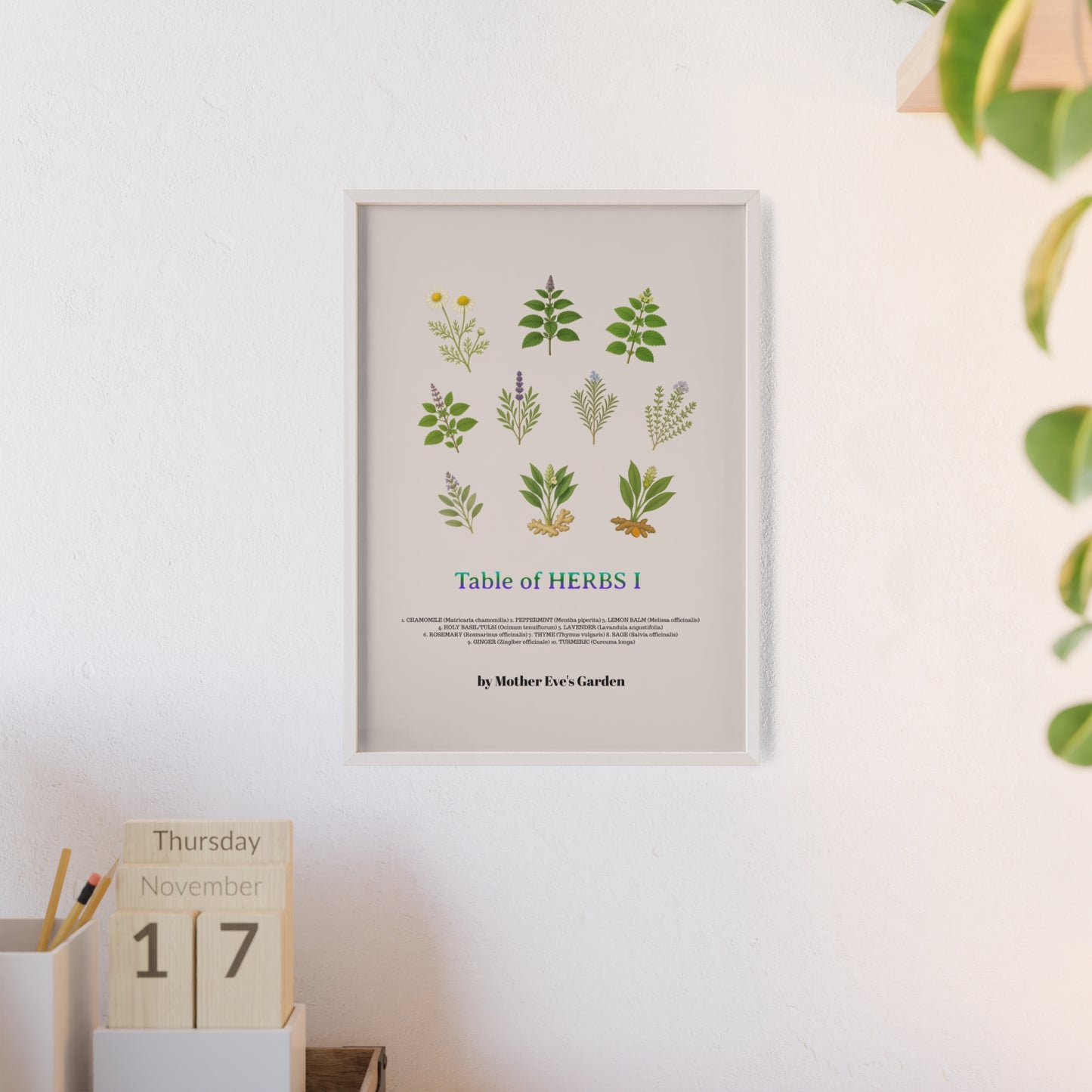 Herb Garden Wall Art, Botanical Print, Home Decor, Gift for Gardeners, Plant Lovers, Nature Wall Art