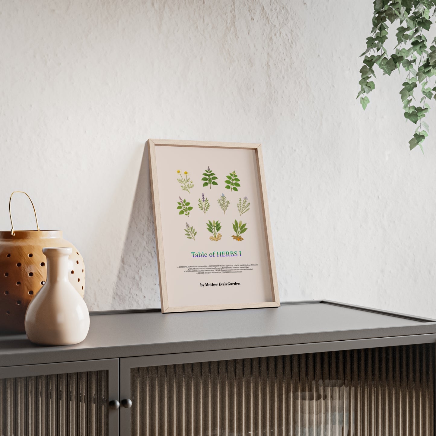 Herb Garden Wall Art, Botanical Print, Home Decor, Gift for Gardeners, Plant Lovers, Nature Wall Art