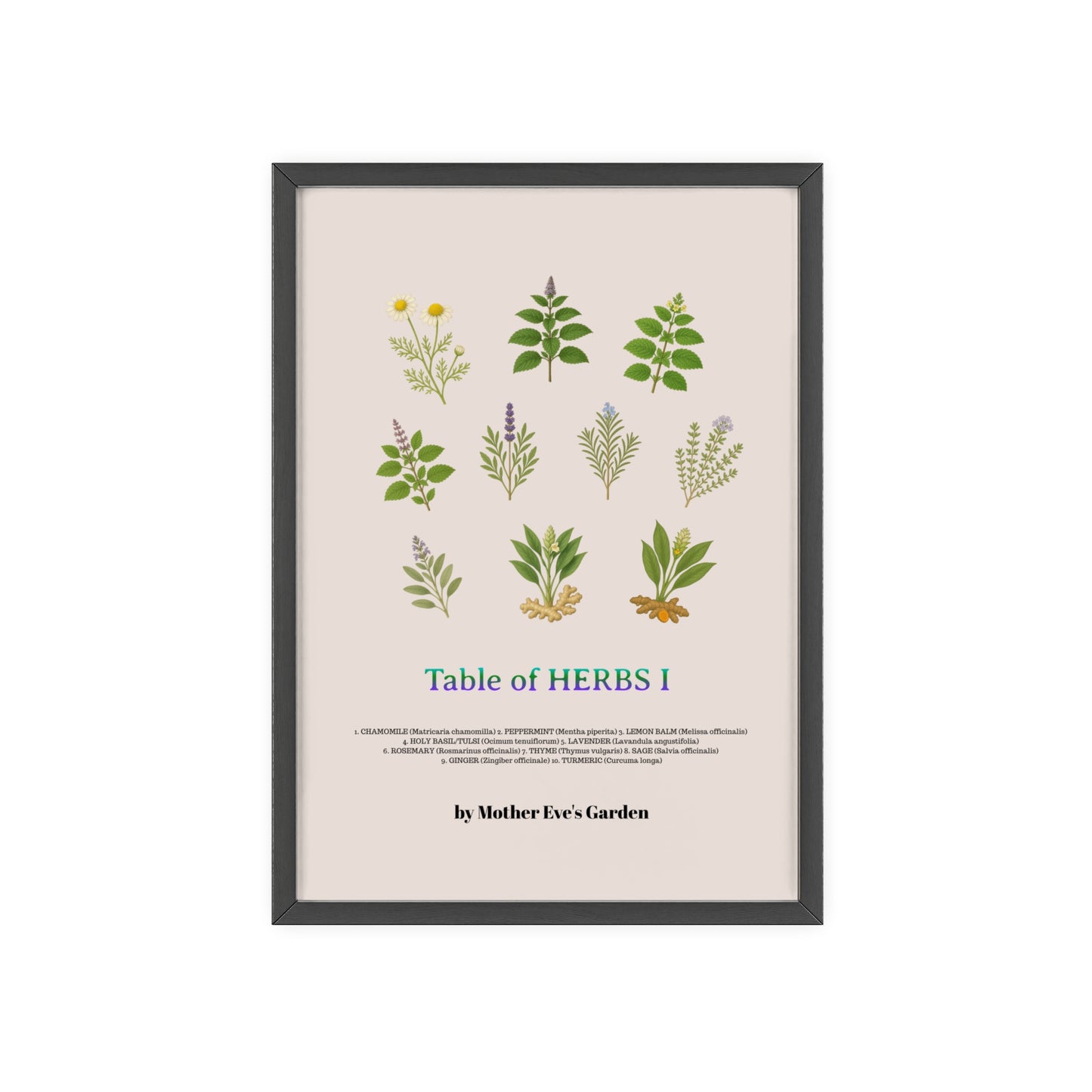 Herb Garden Wall Art, Botanical Print, Home Decor, Gift for Gardeners, Plant Lovers, Nature Wall Art
