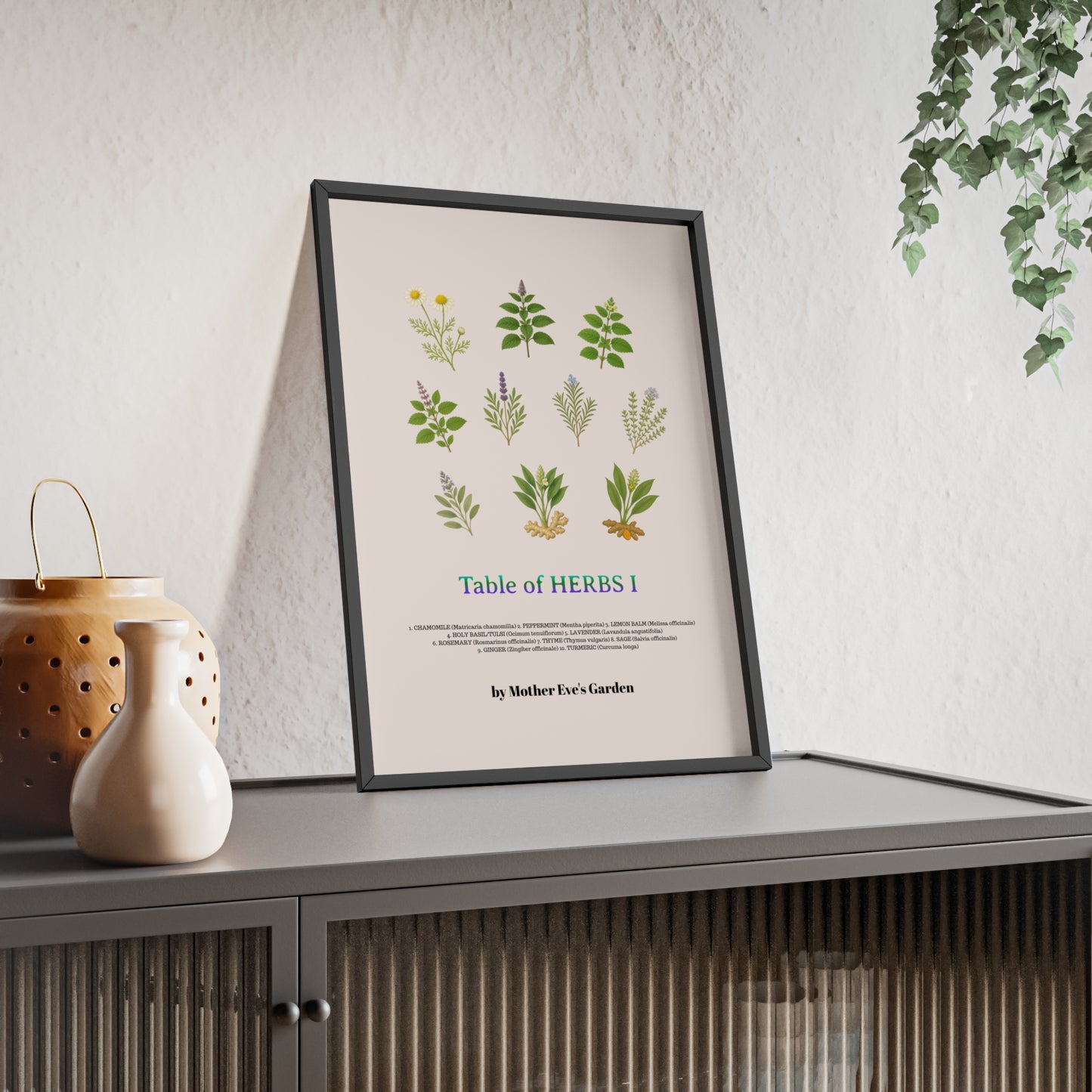 Herb Garden Wall Art, Botanical Print, Home Decor, Gift for Gardeners, Plant Lovers, Nature Wall Art