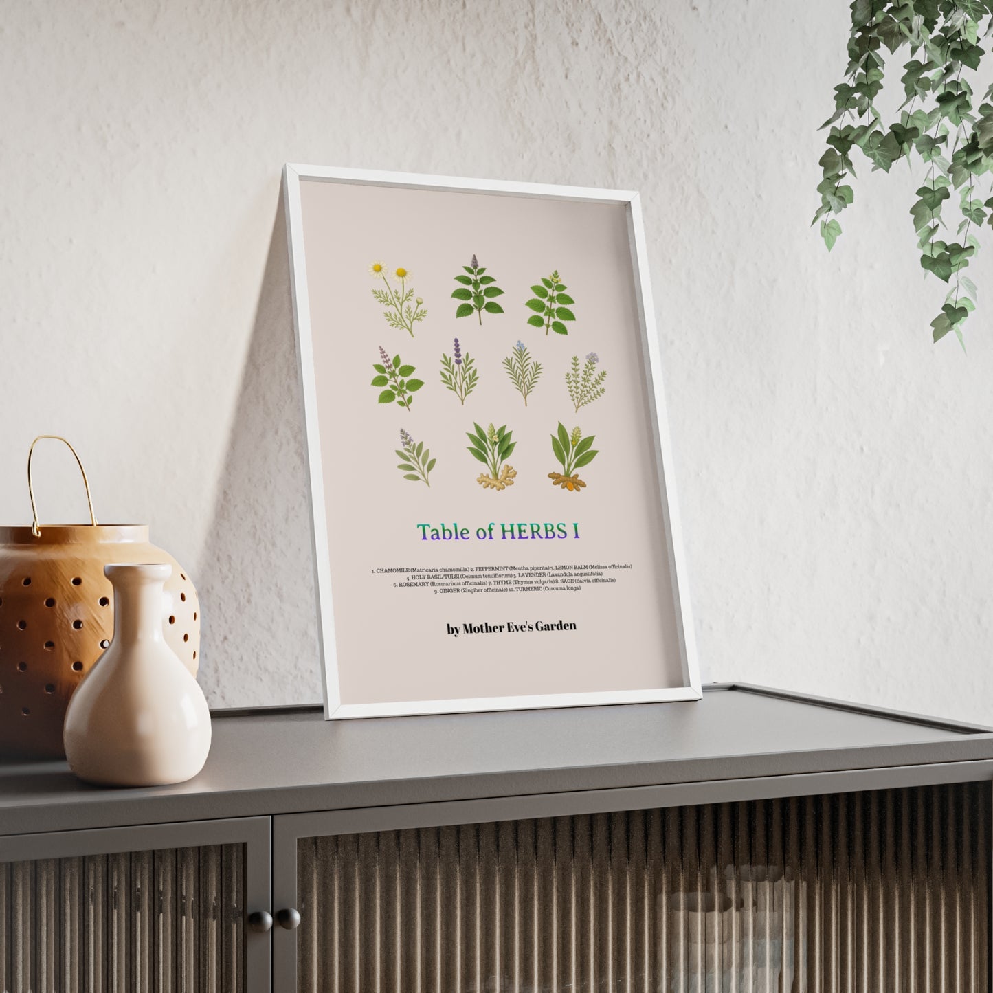 Herb Garden Wall Art, Botanical Print, Home Decor, Gift for Gardeners, Plant Lovers, Nature Wall Art