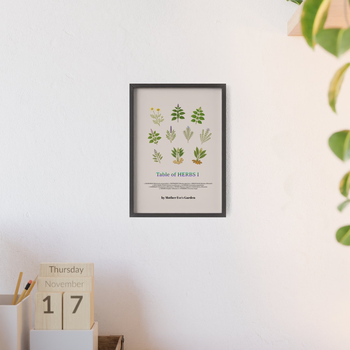 Herb Garden Wall Art, Botanical Print, Home Decor, Gift for Gardeners, Plant Lovers, Nature Wall Art