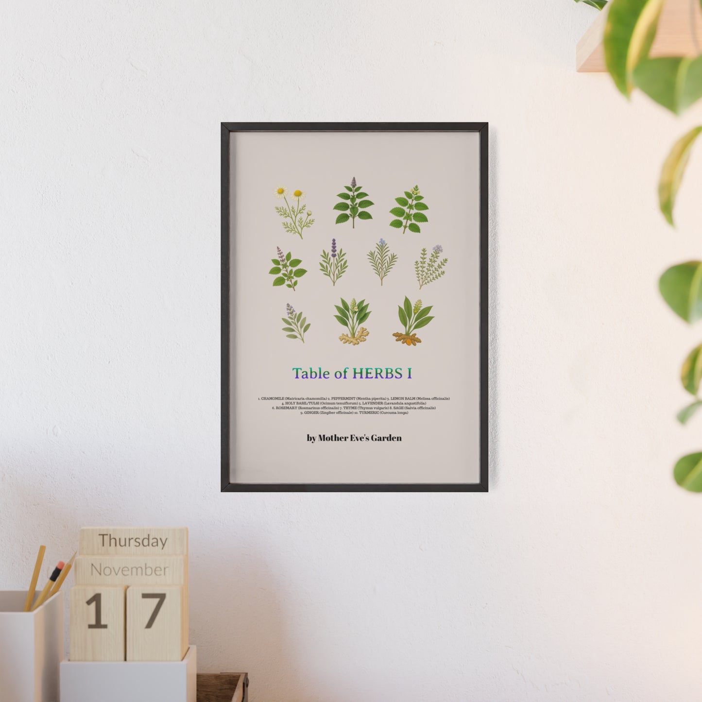 Herb Garden Wall Art, Botanical Print, Home Decor, Gift for Gardeners, Plant Lovers, Nature Wall Art
