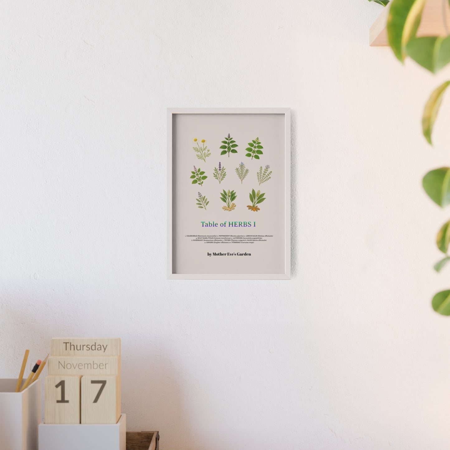 Herb Garden Wall Art, Botanical Print, Home Decor, Gift for Gardeners, Plant Lovers, Nature Wall Art